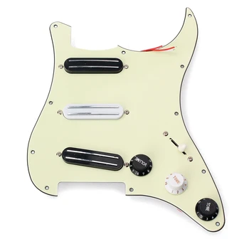 

SSS Prewired Loaded Pickguard and 3 Dual Rail Pickups Assembly Set with Volume Speed Control Knobs for Electric Guitar