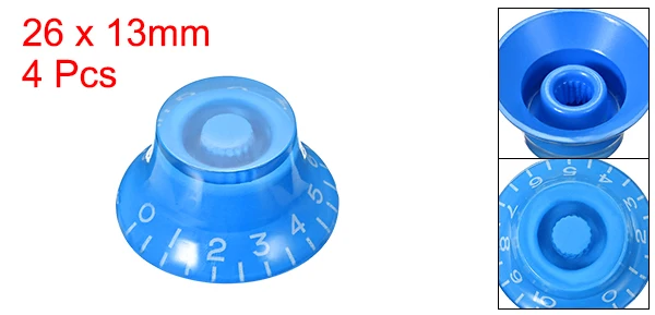 Blue-4pcs Uxcell потенциометр Управление ручки для 6 мм Диаметр вал LP Электрогитары акриловые Звук Тон аудио ручка 2/4 шт 11 размеров - Цвет: Blue-4pcs