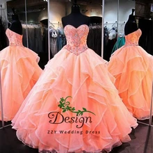 Vestidos De 15 Anos Quinceanera Милая отделка по горловине кристаллами многослойное нарядное бальное платье для процессии пышные платья