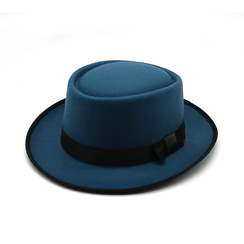 Зимняя Панама, женские элегантные фетровые шапки, мужские винтажные шляпы Трилби с широкими полями, фетровые кепки с лентой, Chapeau Homme Feutre