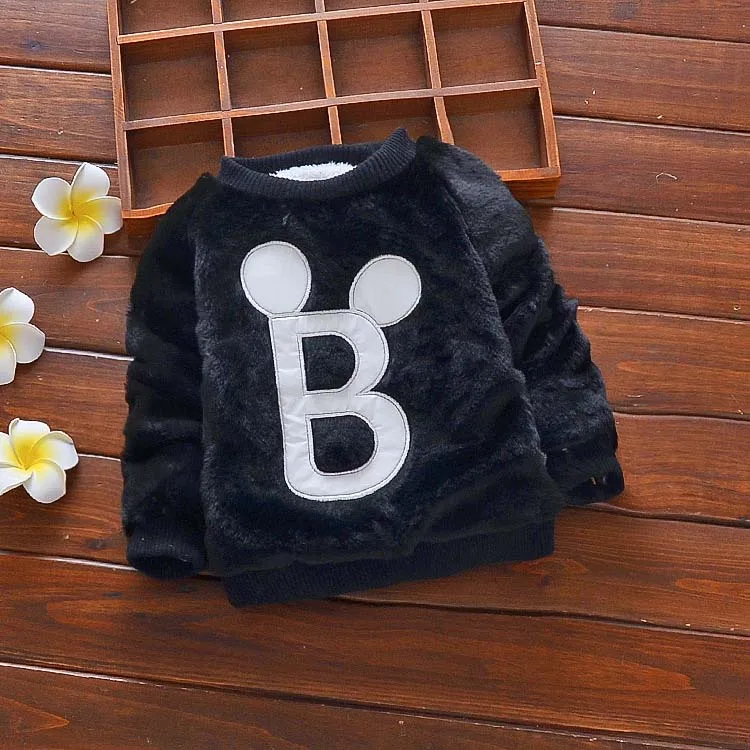 black3 Bibicola зима Детский свитер для девочки Новая коллекция одежды для маленьких детей Одежда для девочек Детский Теплый свитер с длинным рукавом Детские зимние плотные топы с рисунком - Цвет: black3