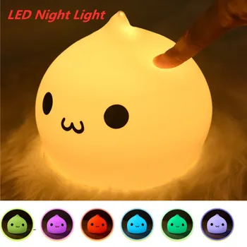 

Soft Silicone Bedroom Night Lamp 7 Colours Changing Cartoon Cute Raindrop LED Night Lamp Wireless Touch Sensor Night Light