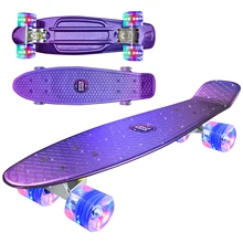 OTEKSPORT Mini Cruiser Skateboard Professional Beginners Flashing Light 4-wheeled Street Walking Long Board 22 inch Scooter