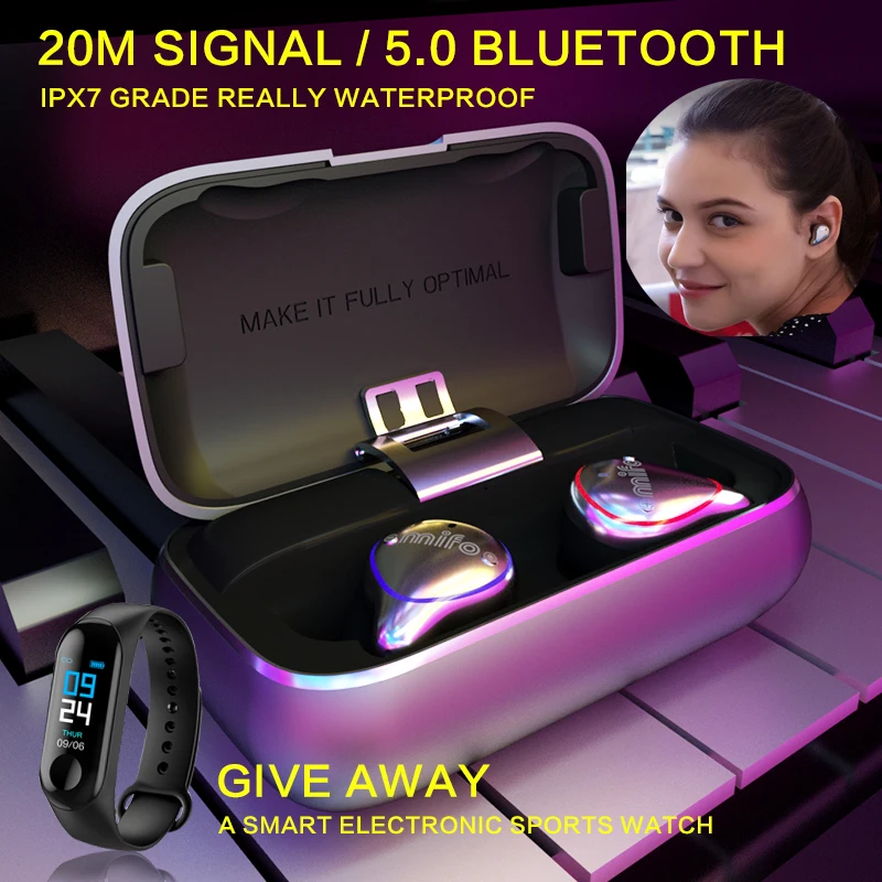 

Mifo O5 Bluetooth 5.0 True Wireless Earbuds Balanced Bluetooth Earphone Sport Stereo Sound Earphones with Charging Box for Phone