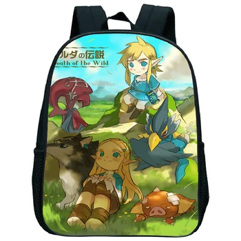 

12 Inch Cute The Legend of Zelda Kindergarten Backpack Kids Toddler Breath of the Wild School Bag Children Cartoon Anime Bookbag