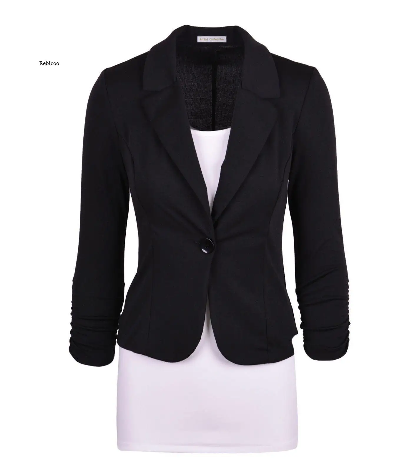 

Ladies Open Front Notched Blazer Autumn Women Jackets Formal Office Work Slim Fit Blazer Ladies Suits New