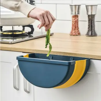 

Creative Multifunction Kitchen Storage Box Wall Hanging Folding Garbage Bins Living Room Cabinet Door Trash Can Waste Bin UK