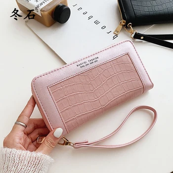 

Long Stone Pattern Wallet Women Purse Women's Wallet PU Leather Wallet for Women Bank/ID/Credit Card Holder Wallets and Purses