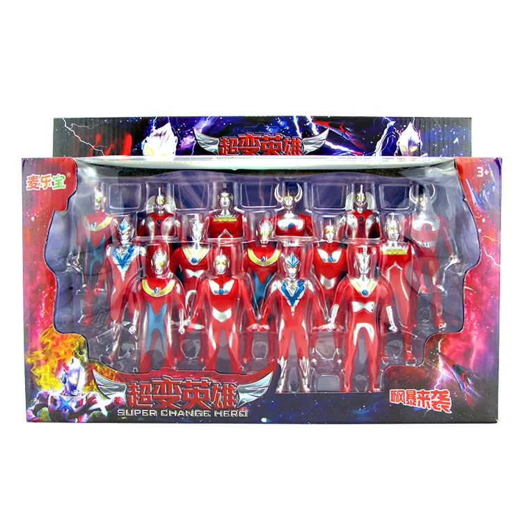 

Galaxy Cosmos Superman Toy Suite Victory Superman Ultra Seven Ultraman Taro conversion Caller Combination Six Gifts for Children