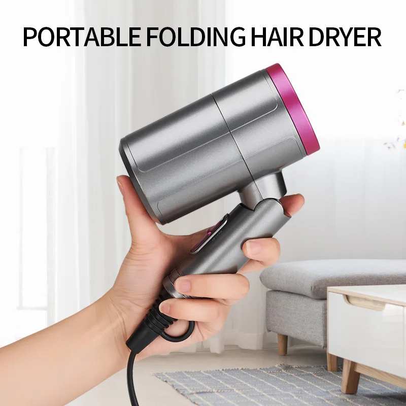 

Foldable Hair Blower Professional Hair Dryer Anion Hair Dryer Professional 1200W Quick Dry Portable Smart Home Mini Travel Blow
