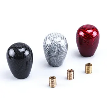 

Car accessories carbon fiber lines MOMO SHIFT LEVER KNOB Modified Cars Universal H:2.28“ W:1.65“