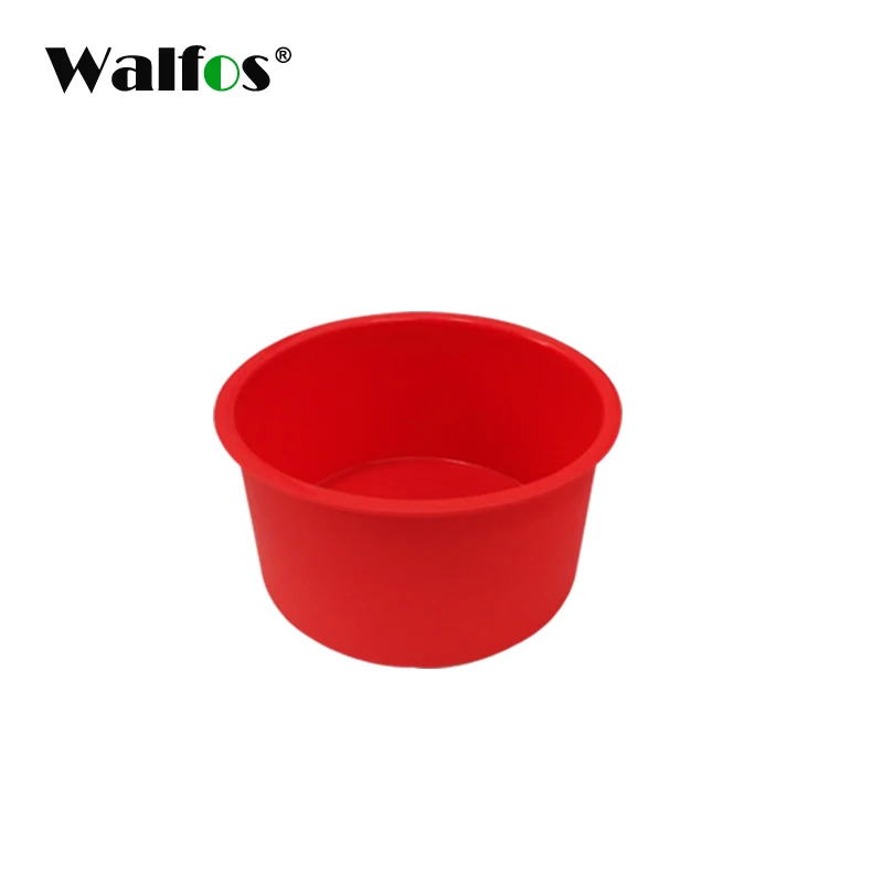 4 inch Red WALFOS Пищевая силиконовая круглая форма для торта силиконовая круглая форма для выпечки торта конфитюр шоколад кухонные формы для выпечки Кондитерские инструменты - Цвет: 4 inch Red