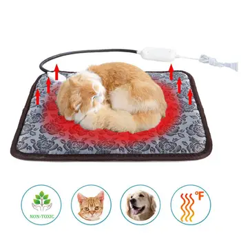 

Winter Warm Dog Cat Mat Electric Blanket Dog Heating Pad Cat Bed Waterproof Anti-bite Adjustable Temperature Cushion Heat Mat