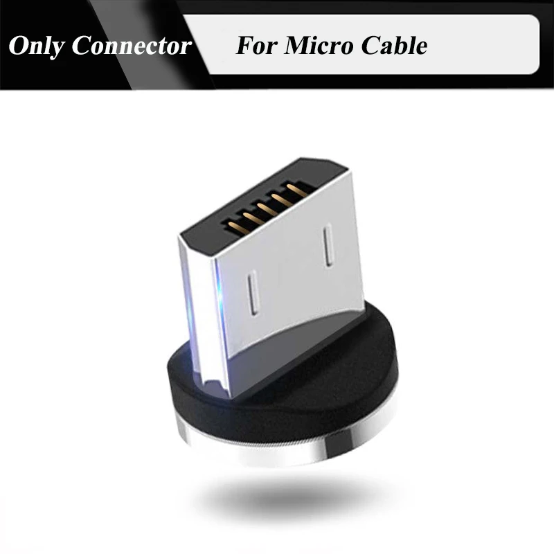 Магнитный светодиодный кабель Micro USB для samsung S10 S9 type-c зарядная Зарядка для iPhone 1 м магнитное зарядное устройство кабели usb type C - Цвет: No cable