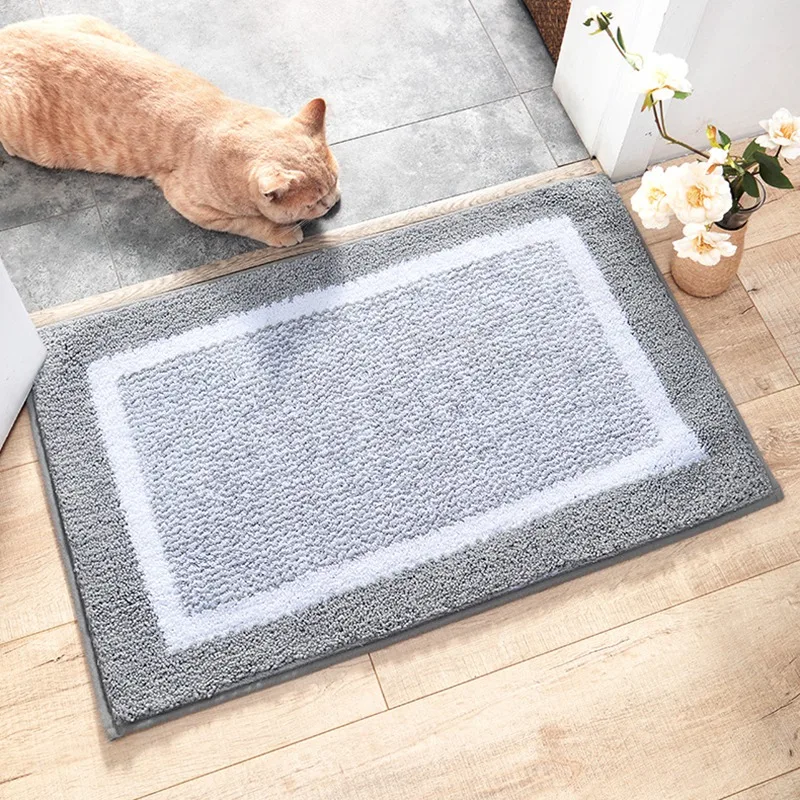Light Grey Коврик для ванной, Ультра мягкий и водопоглощающий коврик для ванной, машинная стирка/сушка, плюшевый коврик для ванной комнаты, гостиной и прачечной - Цвет: Light Grey