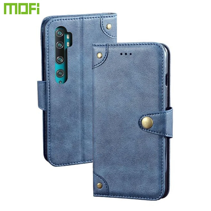 Goede Voor Xiao mi mi note 10 pro case flip cover global xio mi note 10 shockproof pu lederen coque behuizing luxe siliconen terug gevallen
