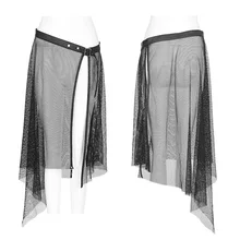 Панк рейв женские панк Рок индивидуальный сетчатый ремешок с сетчатой юбкой индивидуальность выдалбливают Модные женские черные аксессуары для юбки