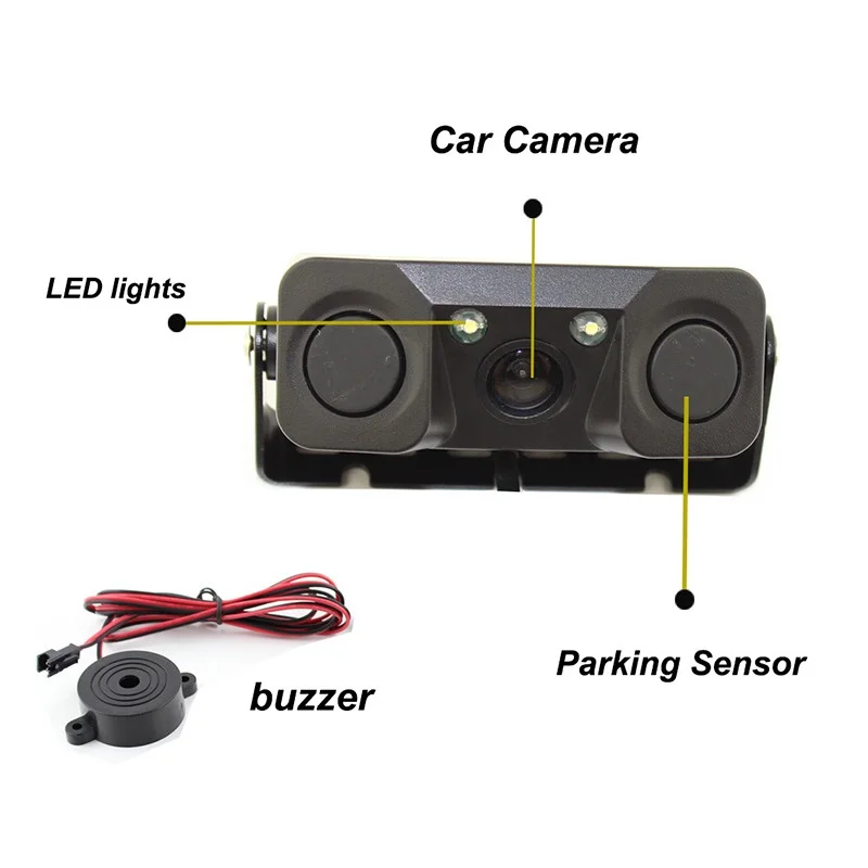 3в1 резервная камера наборы парковочный сенсор камера заднего вида авто парктроник светодиодная для парковки машины Радарный Реверс парктроник с 2 датчиками s