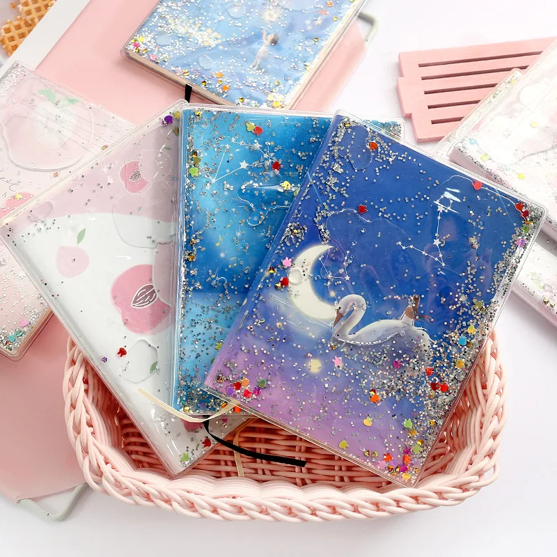 

The quicksand hand book girl heart cute into the plastic set of this net red portable A6 notebook stationery