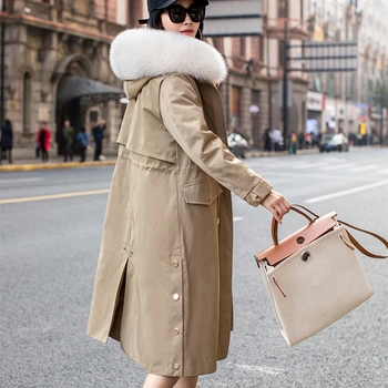 

Women New Fashion Winter Zipper Hooded Thicken Warm Hidden discount High quality Female Pockets Female Fox Fur fur coat CY675