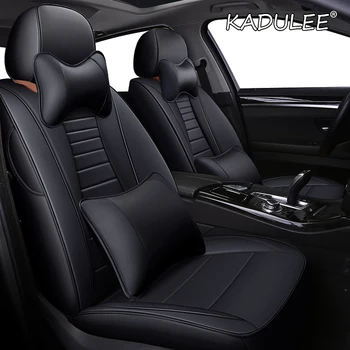 

KADULEE Custom Leather car seat covers For VW UP! Golf Polo Caravelle Multivan Sharan Passat Variant T-ROC T-Cross car seats