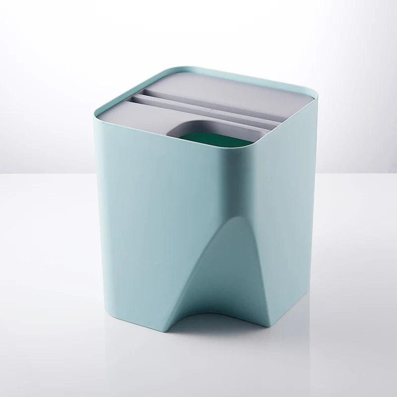 Cubo de basura de cocina de 42L, Cubo de clasificación de basura seca y  húmeda, cubo de basura Vertical reciclable de 3 capas, armario de basura  doméstico - AliExpress
