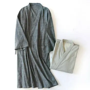 

Men Robe Gown Nightwear Home Kimono Yukata Pajamas Cotton Japanese Bathrobe