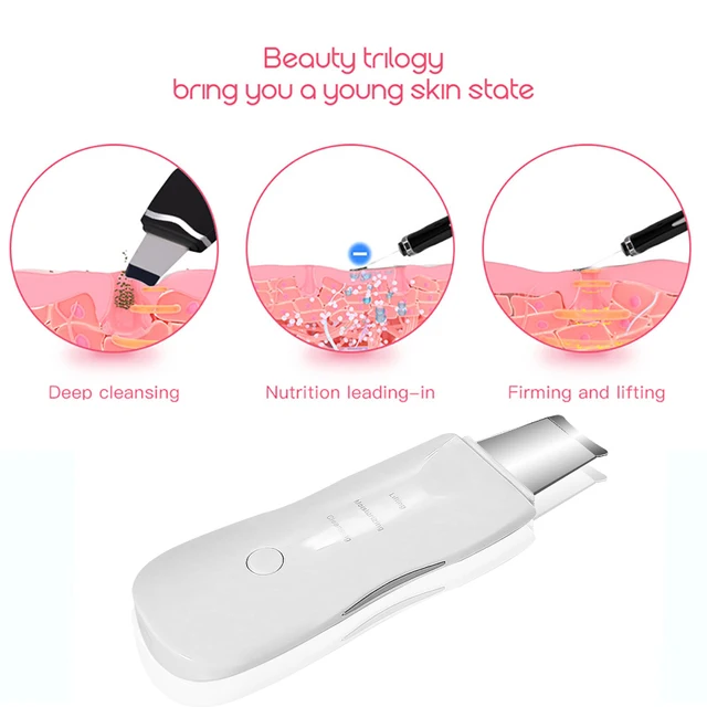 Ultrasonic Skin Scrubber Electric Ultrasonic Peeling Machine Deep Vibrate Facial Cleaner Acne Removal Blackhead Pore Cleaner 3