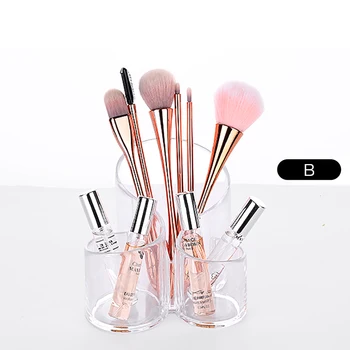 

Space-Saving Makeup Storage Box With Compartments Transparent Acrylic Makeup Brush Eyebrow Pencil Brush Lipstick Storage Tube*u