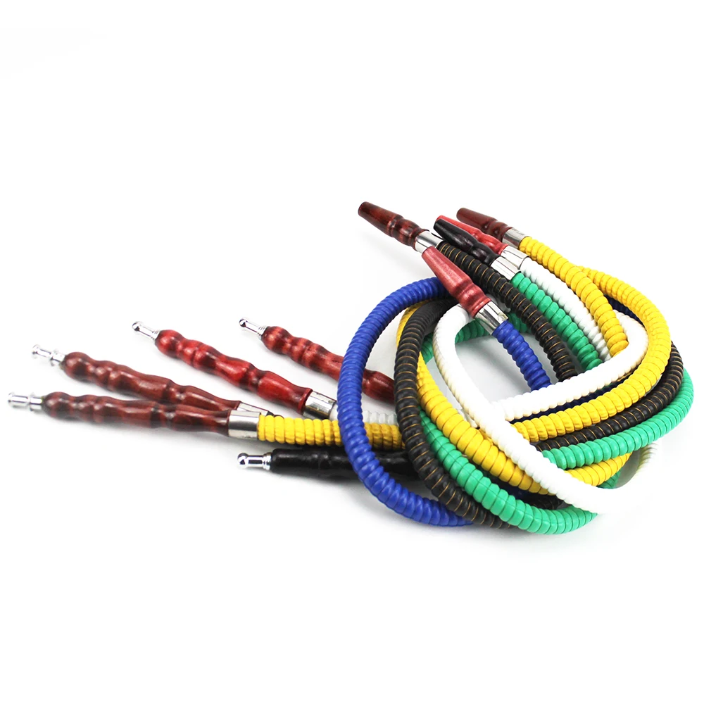 Hookah Accessories 1M Arab Hookah Hose With Wooden Stem Smoking Pipe Nargile Sheesha Narguile Shisha Hose Hookah Accessories