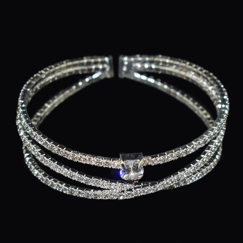 Cubic Zircon Cuff Bangle silver Golden Plated Crystal Women's Bracelets and Bangles Wedding Bangles Bridal Jewelry Gifts 3
