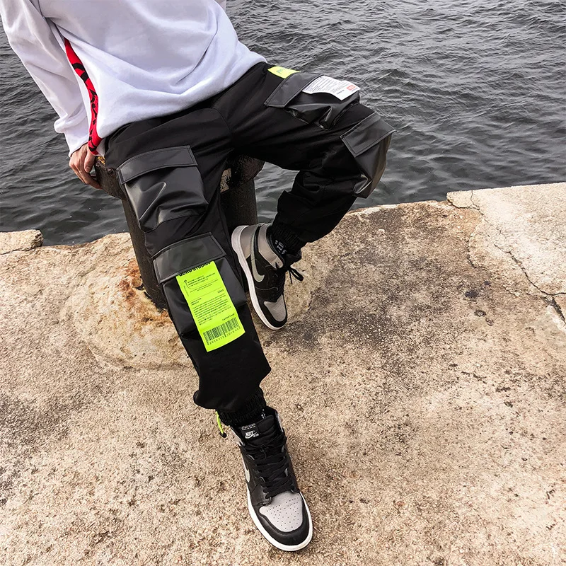 Модные мужские уличные спортивные штаны Jogger с эластичной резинкой на талии, брюки длиной до щиколотки, карманные джоггеры, повседневные брюки карго для мужчин