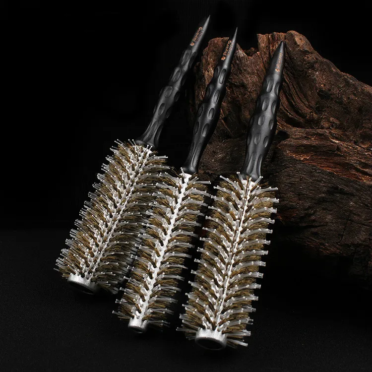 

Professional Hair Pig Bristle Comb Pig Bristle Blowing Straight Hair Pear Head Cylinder Rolling Comb Hair Comb