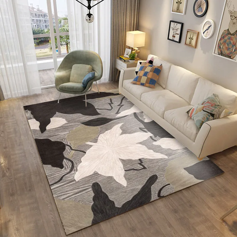 Soft Rug Indoor Modern Shag Area Mat Silky Rugs Bedroom Floor Mat Baby Nursery Rug Children Carpet Gray 120x160CM Gray