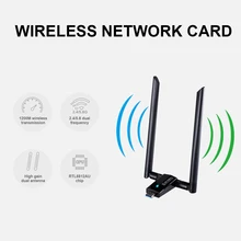 Adaptateur récepteur Wifi sans fil USB double bande, Dongle 1200M RTL8812AU 2.4 5.8GHz pour bureau