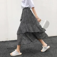 MRMT Новая женская юбка с коротким рукавом для отдыха, волнистая Женская Асимметричная удлиненная юбка