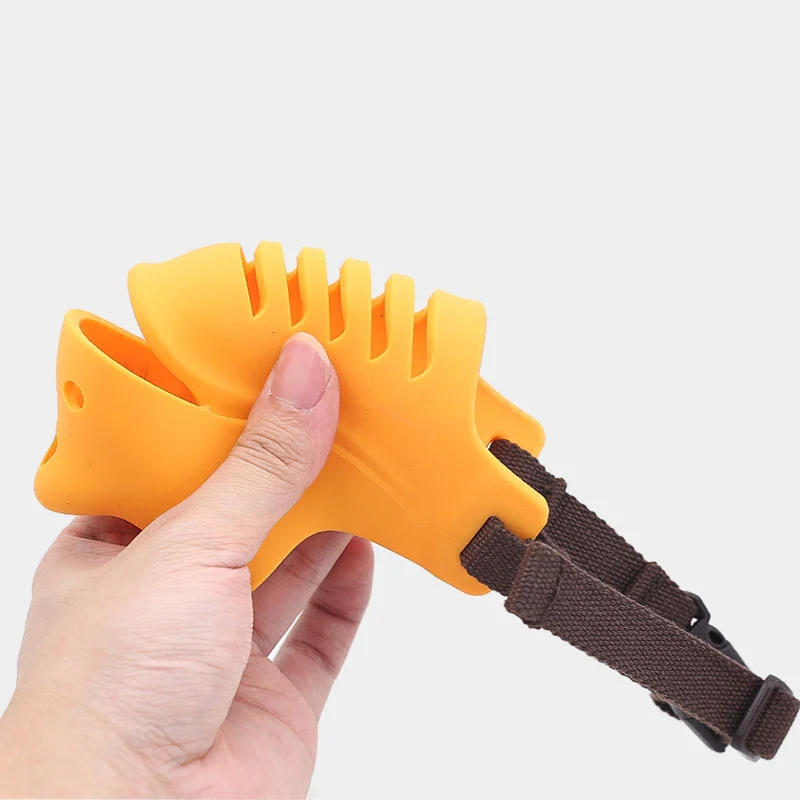 HOOPET Adjusting Pet Dog Muzzle New Silicone Duck Dogs Muzzle Basket Design Anti-biting Dog Mouth Mask For Dogs Cats