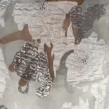 

White African Lace With Sequins Embroidery Textile Lace Fabric High Quality Sequins French Tulle Lace Fabrics For Wedding Party