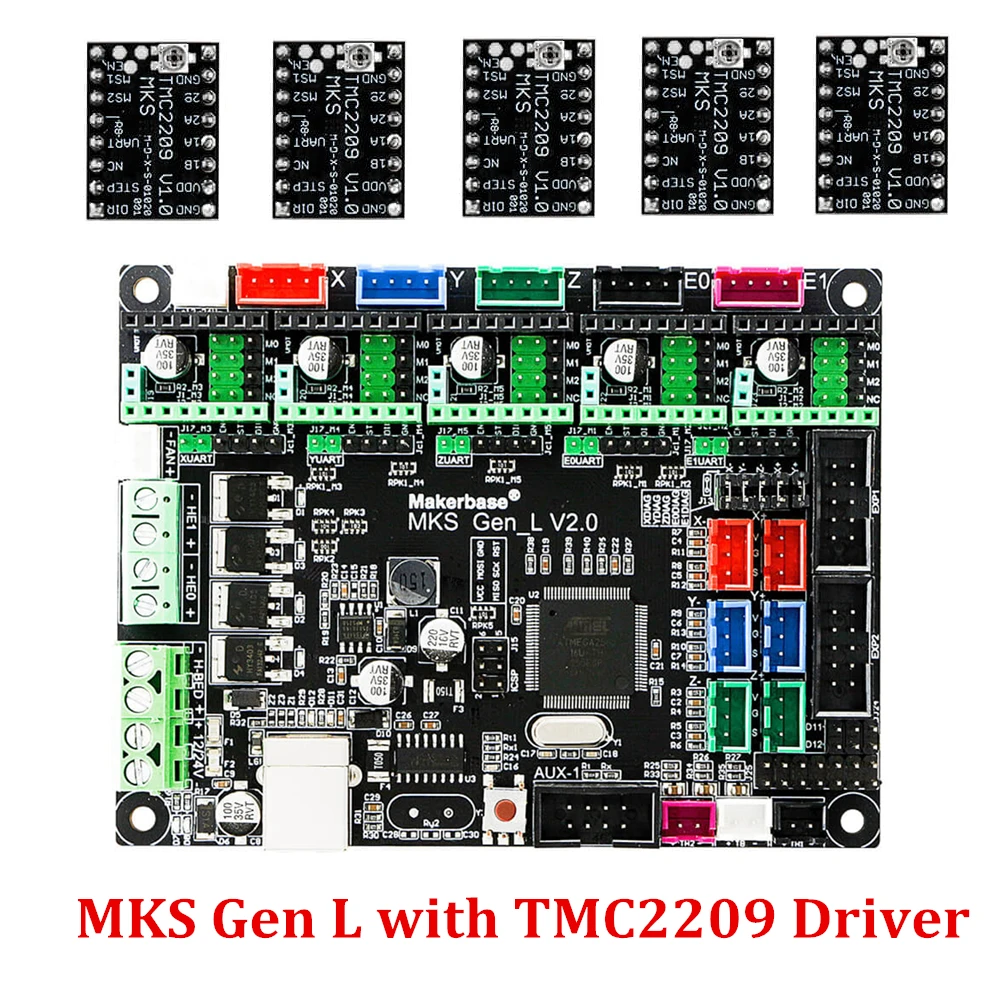 Плата для 3D-принтера MKS Gen L V2.0 контроллер совместим с драйверами Ramps1.4/Mega2560 R3 DRV8825/LV8729/TMC2208/TMC2209 TMC2130