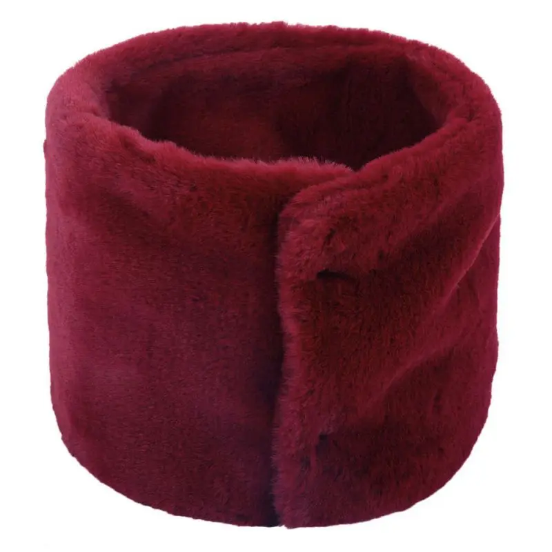 Мужской Женский вязаный шарф для холодной погоды, теплый шарф-петля, зимний ветрозащитный шарф для шеи, шарф бесконечности - Цвет: Красный