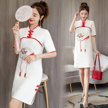 

New style cheongsam Chinese style young style girls' modified dress modern cheongsam students art dress