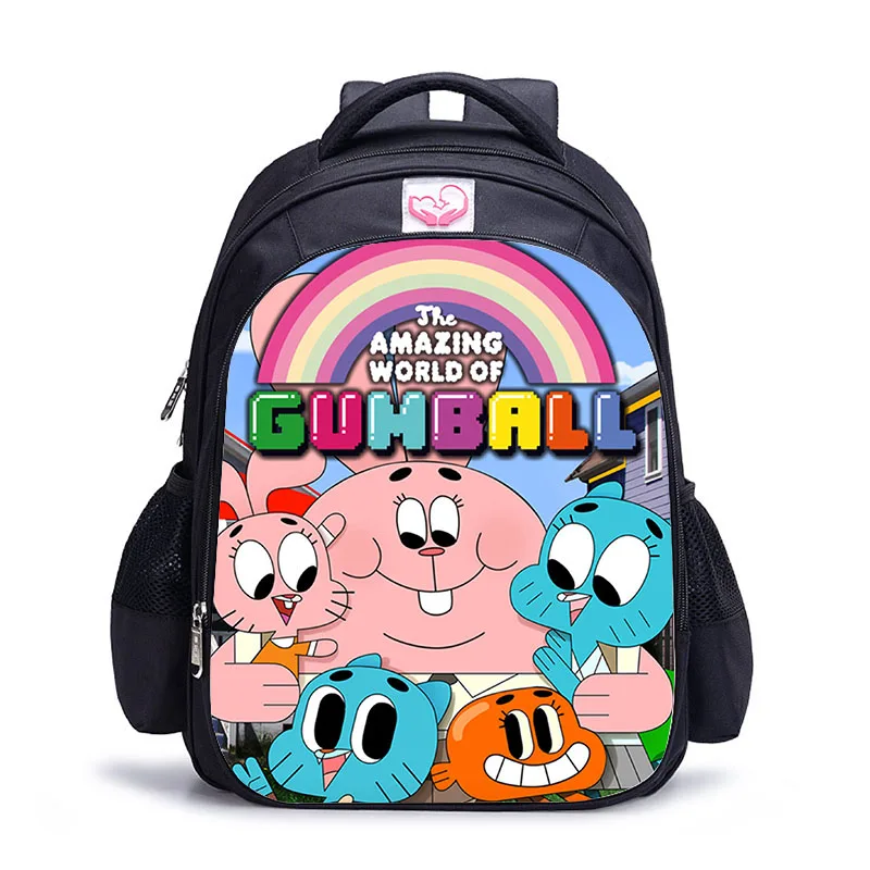 16 дюймов удивительный мир Gumball детские школьные сумки ортопедические школьный рюкзак для детей мальчиков девочек Mochila Infantil мультяшный чехол - Цвет: 1pc backpack 1