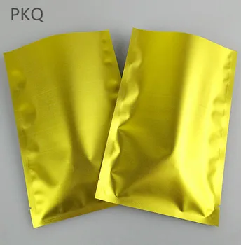 

100pcs 14x20cm Silver/Gold Aluminum Foil Bag Heat Sealing Bag Tear North Storage Bags High Quality