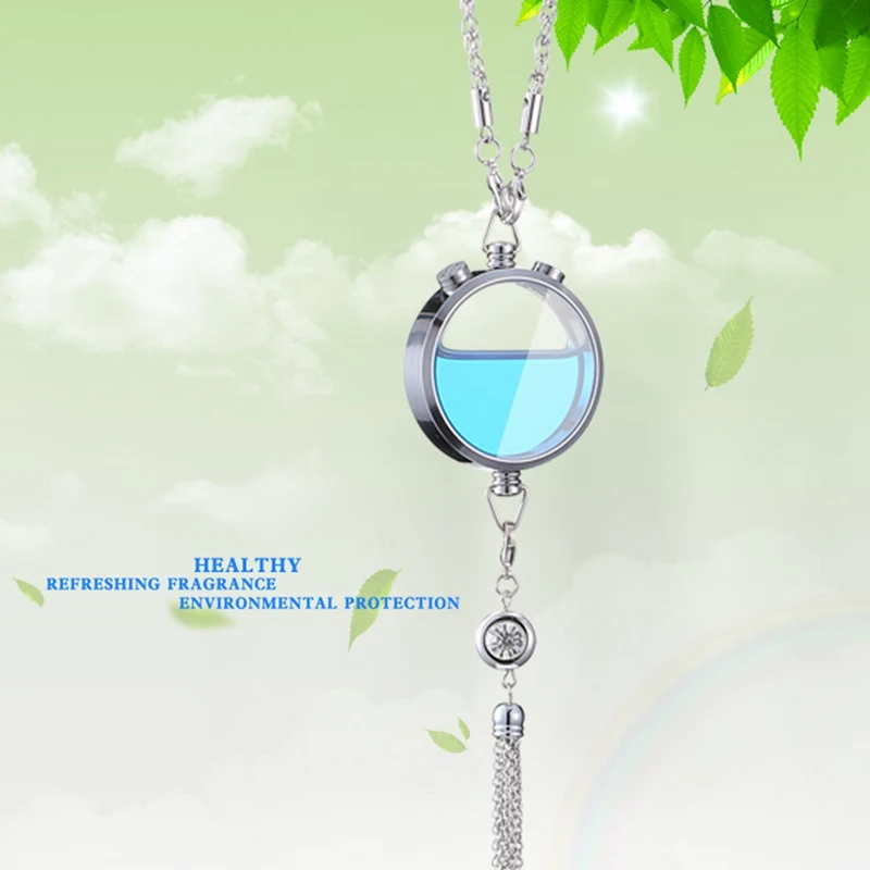 Car Air Perfume Essential Oil Diffuser Rear View Hanging Bottle Auto Rearview Mirror Pendant Car Ornament Air Freshener Cleaner