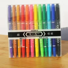 12 шт./компл. красочные зубная щетка с двумя головками и масляная маркер 0,5/1 мм Быстросохнущий маркер ручка студент рисунок канцелярских принадлежностей