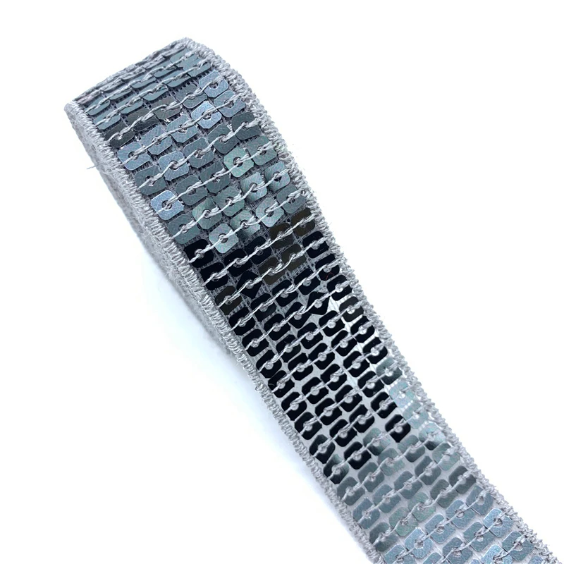 Lace Ribbon Lace Sewing Supplies Lace Sewing Accessories 25mm Sequins Ribbon Lace Trim Sequin Sewing Fabric For Dress Clothes Headdress Bridal Wedding 2y/5Yards/Lot