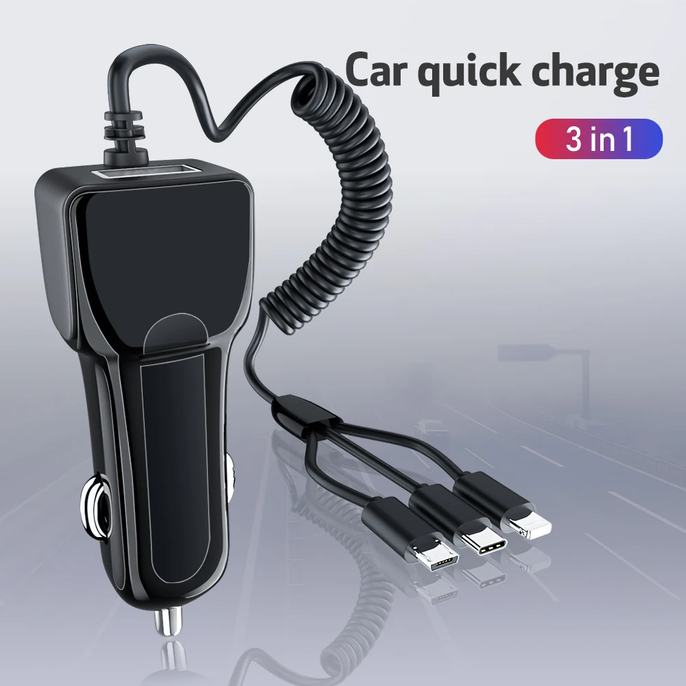EMIUP USB мобильный телефон автомобильное зарядное устройство для IPhone X 7 XS Max Micro Type C