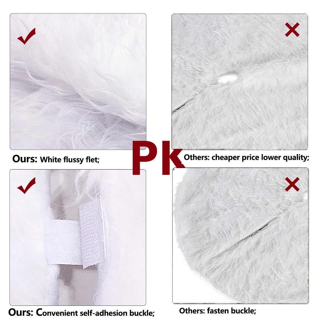 GENNISSY 76 120 150cm 1pc White Plush Christmas Tree Skirts Fur Carpet Merry Christmas Decoration Holiday Party 30 48 60 Inch