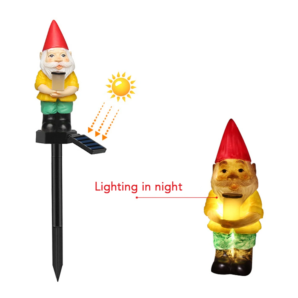 Christmas Solar Powered Lamp Outdoor Water Resistant Santa Claus Dawn Sensor Light Garden Courtyard Pathway Decor Stake Lights