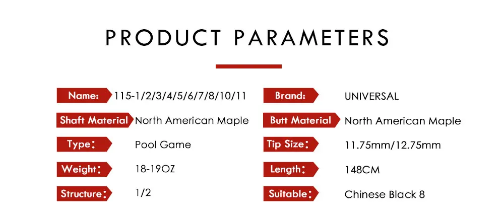 Универсальный Набор для бильярдного кия серии UN115 Kamui Tip technology Maple Billar с защитным наконечником